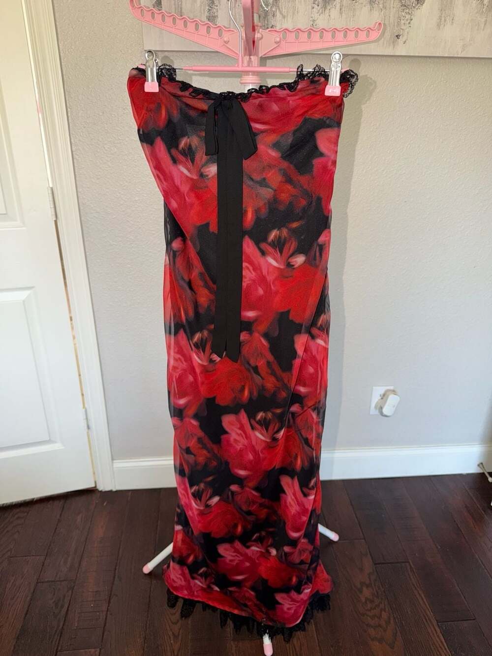 For Love & Lemons Dark Romance Strapless Maxi Dress